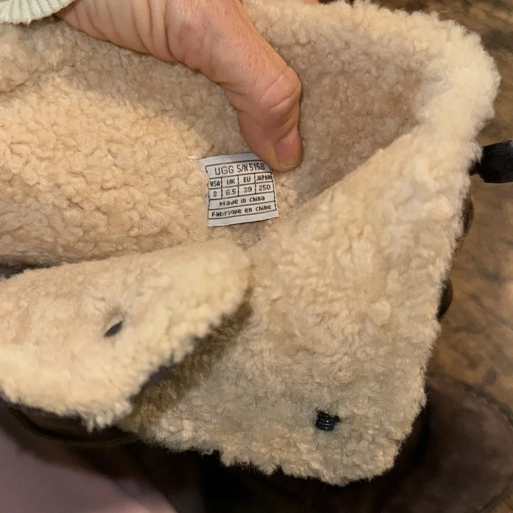 UGG Australia Surfcat Shearling Tall Suede BOOTS 5158 size 8 brown - Picture 12 of 13